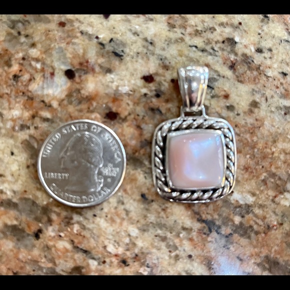 Sterling silver and pink mother of Pearl slide - Picture 2 of 4